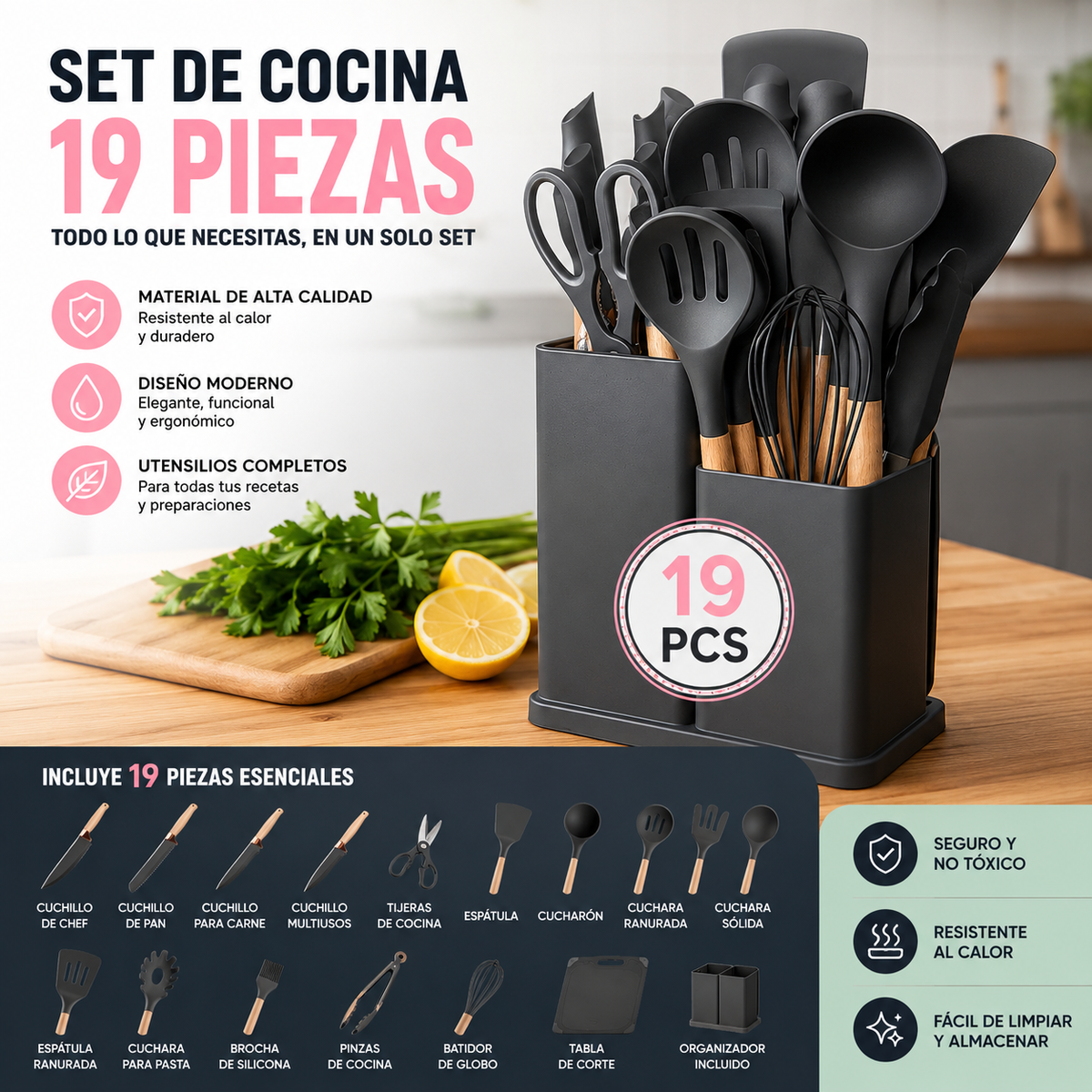 Set de Cocina 19 Piezas